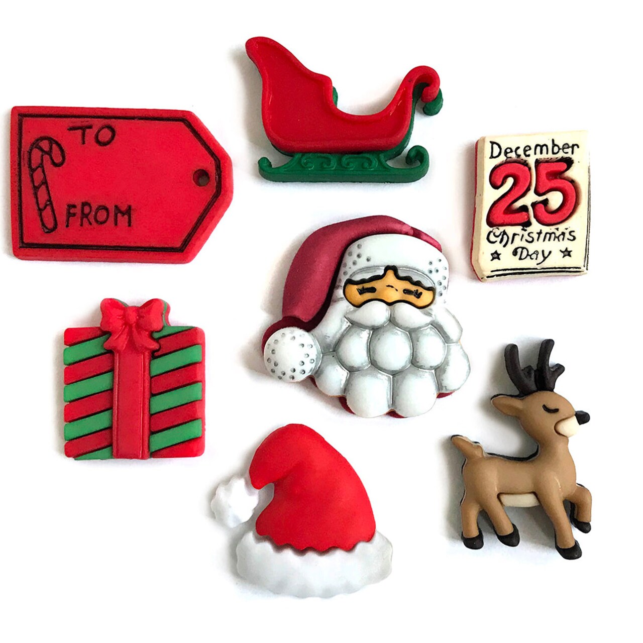 Buttons Galore Santa's on His Way Christmas Craft Buttons - 21 Sewing &  Craft Buttons